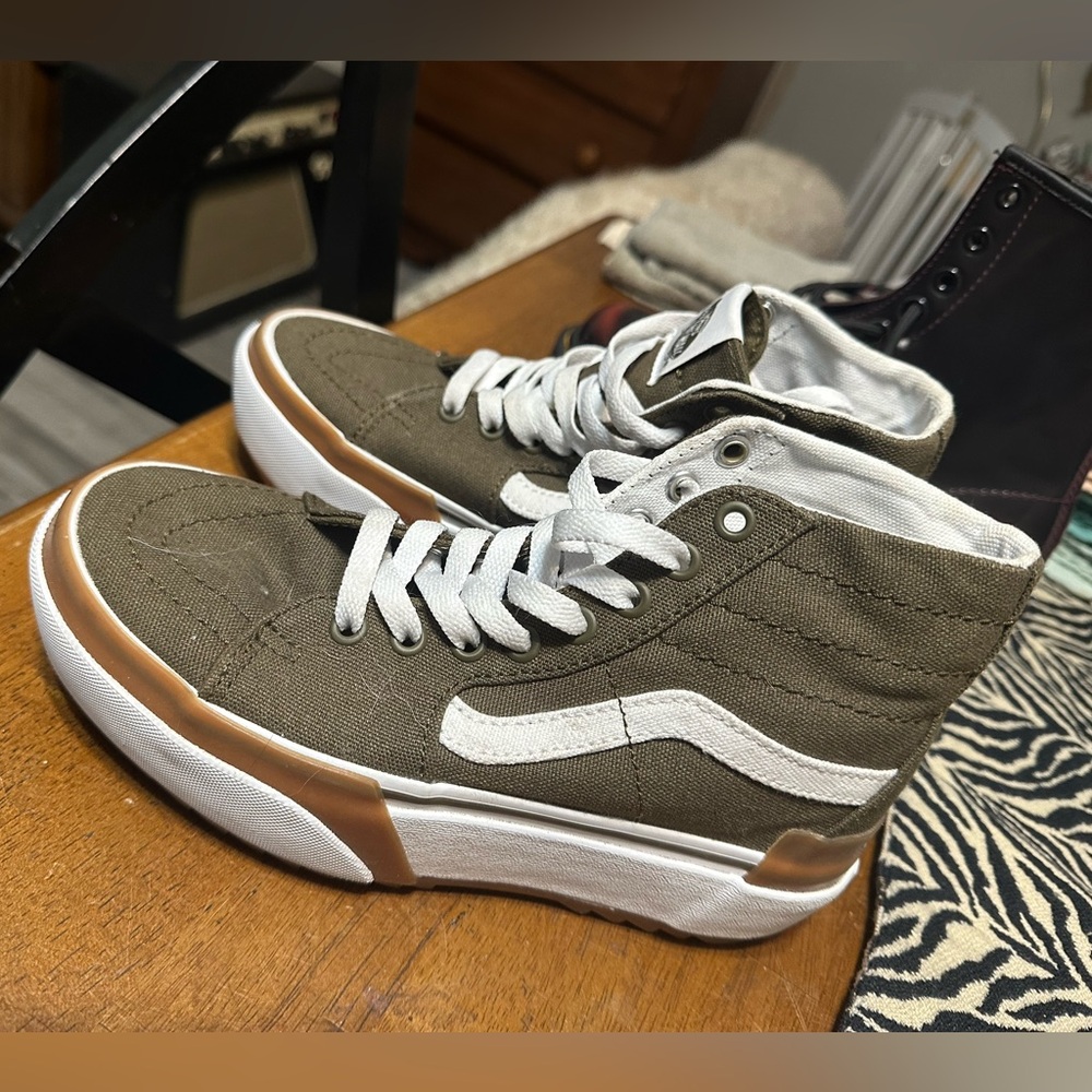 High-Top Vans with White Accents